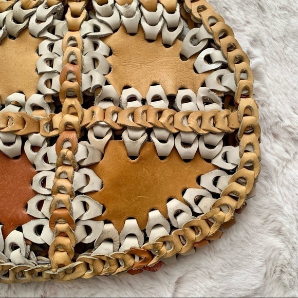 VINTAGE | 1970s Leather Chain Patchwork Shoulder Bag - Picture 8 of 12